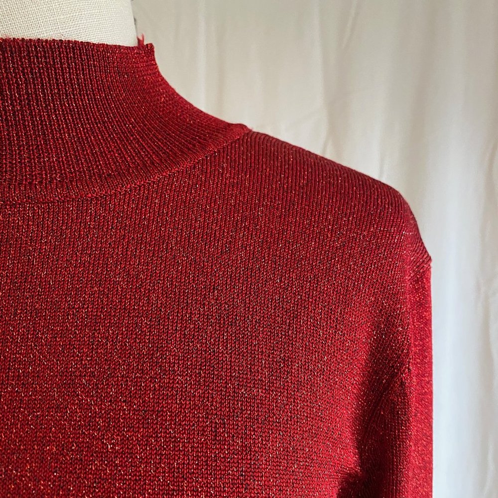 Red sparkly turtleneck - Picture 2 of 5